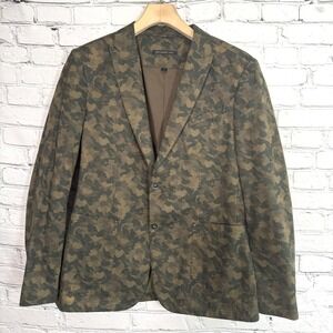 John Varvatos Star USA Blazer Kalamata Camo Size 44 Soft Jacket Peak Lapel